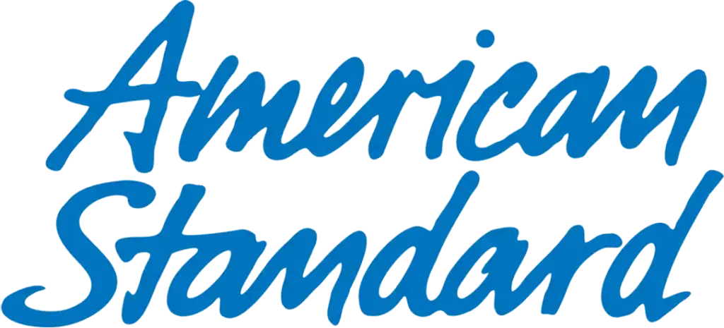 The image displays the “American Standard” logo in blue cursive lettering on a white background.